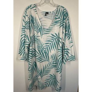 Portocruz Swim suit cover up Sheer 3/4 sleeve size 3XL